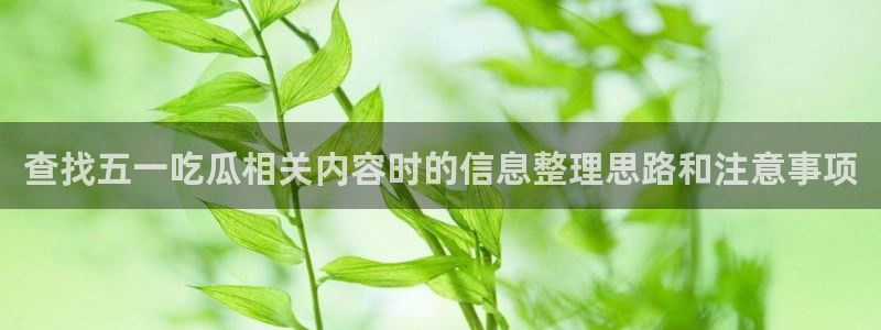 吃瓜列表:查找五一吃瓜相关内容时的信息整理思路和注意事项